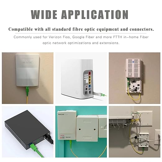 15ft SC/APC to SC/APC Fiber Optic Internet Cable, Single Mode Fiber Patch Cable - Image 2