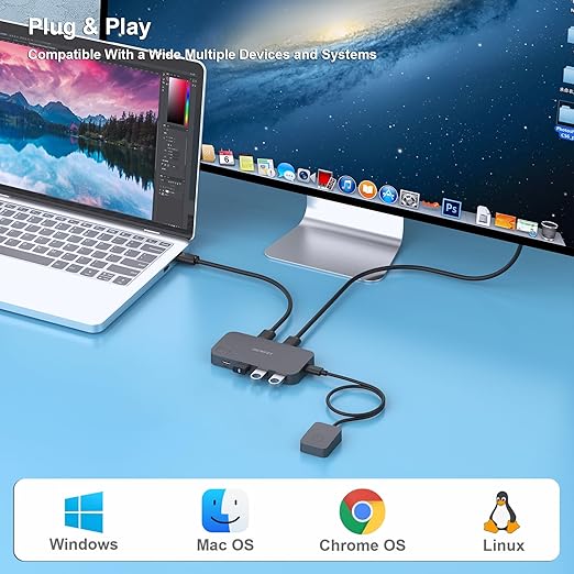 BENFEI USB 3.0 Switch, USB Switcher 2 Computers Share 3*USB 3.0 and 1*USB C - Image 6