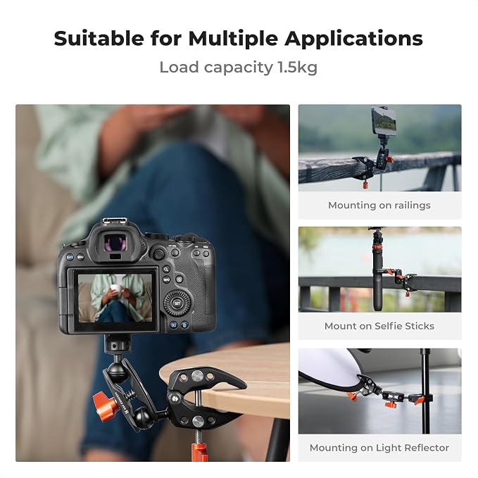 K&F CONCEPT Double Super Clamp Camera Mount - Image 2