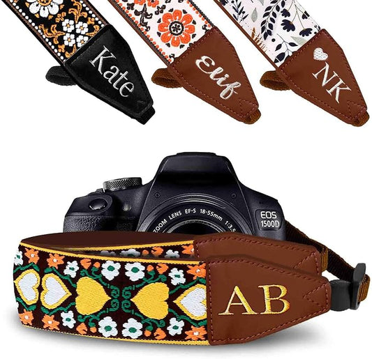 Art Tribute Personalized Camera Strap Colorful Hearts by ArtTribute
