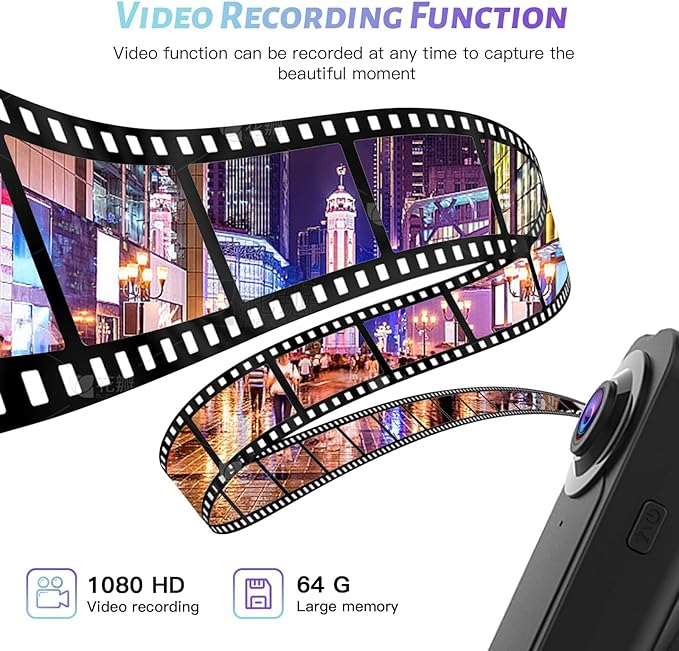 Mini Body Camera with Audio and Video Recording, POV Camera with 64G Card Body - Image 3