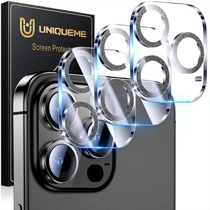 UniqueMe for 3 Pack iPhone 15 Pro/iPhone 15 Pro Max Camera Lens Protector by UniqueMe