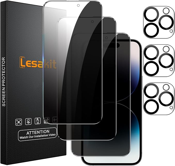 Lesakit 3+3 Pack Privacy Screen Protector by Lesakit