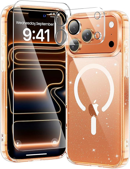 toushion 3 in 1 for iPhone 17 Pro Max Case Clear Glitter, Fits MagSafe by Unknown