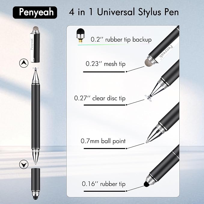 Penyeah Stylus Pen, 4 in 1 Disc Stylus Pens - Image 2
