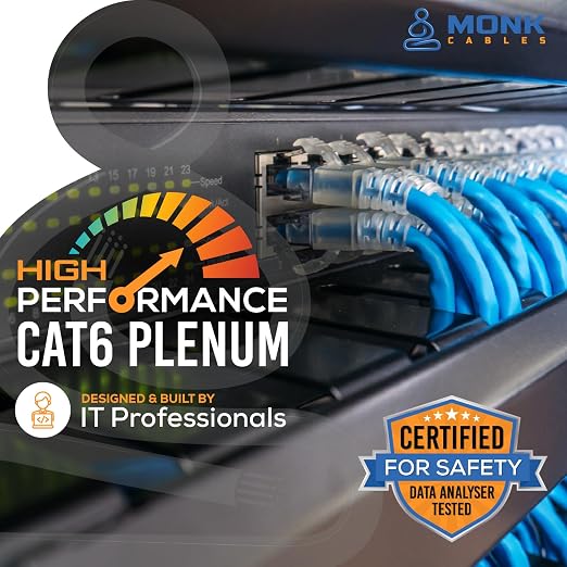 MONK CABLES | CAT6 Plenum Cable 1000ft | UTP, 550MHz | DSX-8000 Certified | - Image 7
