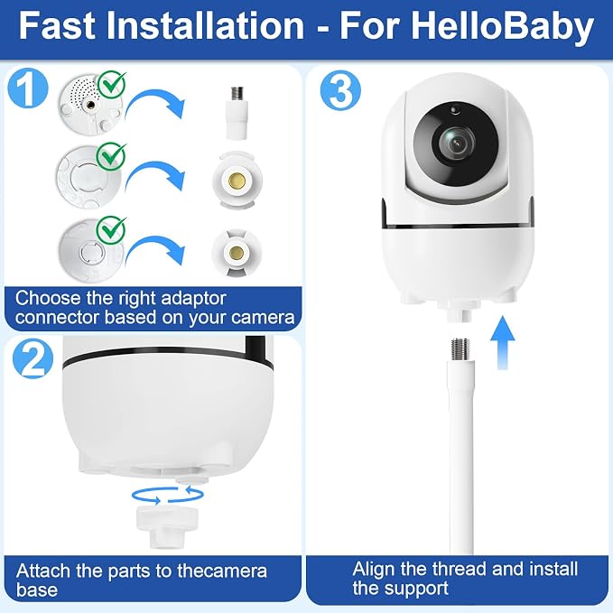 Flexible Baby Monitor Mount for HelloBaby HB6550/HB65/HB66/HB248, ANMEATE - Image 6
