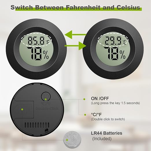 4-Pack Mini Hygrometer Thermometer, Digital LCD Humidity Meter Indoor/Outdoor - Image 5