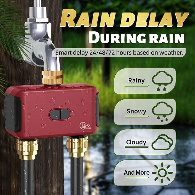 GIEX ZIGBEE 2-Zone Sprinkler Timer GX-03, Smart Irrigation Garden Hose Watering - Image 4