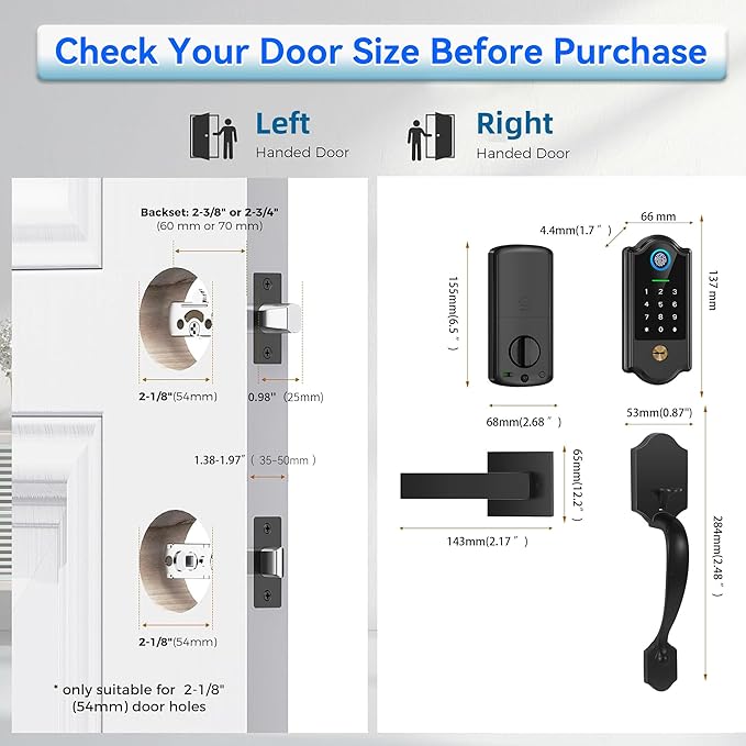 Smart Fingerprint Door Lock for Front Door – Keyless Entry Deadbolt - Image 6