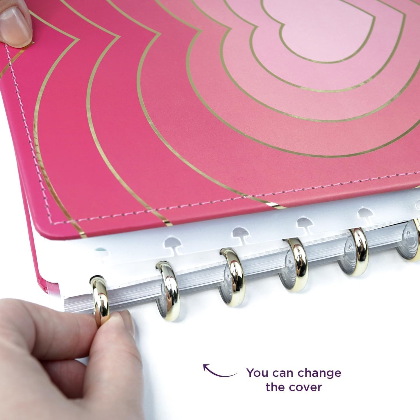 Premium Discbound Notebooks - Plan, Organize, Customize, and Conquer- Discbound Planner with 4 Tab Dividers For Work, School, Journal, or Daily Use - 80 Pages (GOLDEN LOVE, SMALL 5.51 x 7.87 in)