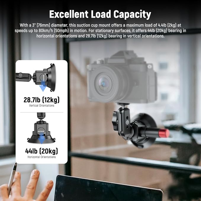 Neewer 3" Suction Cup Camera Mount Bracket - Image 3