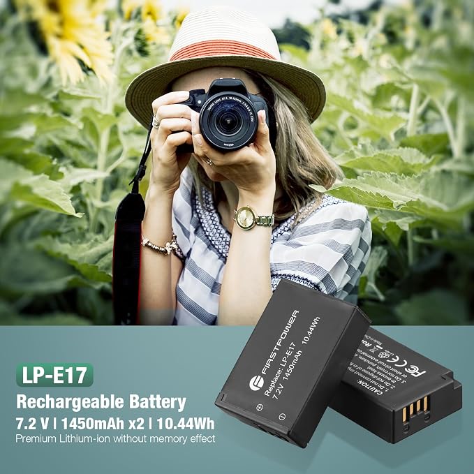 FirstPower 2-Pack LP-E17 Battery and Dual USB Charger - Image 2