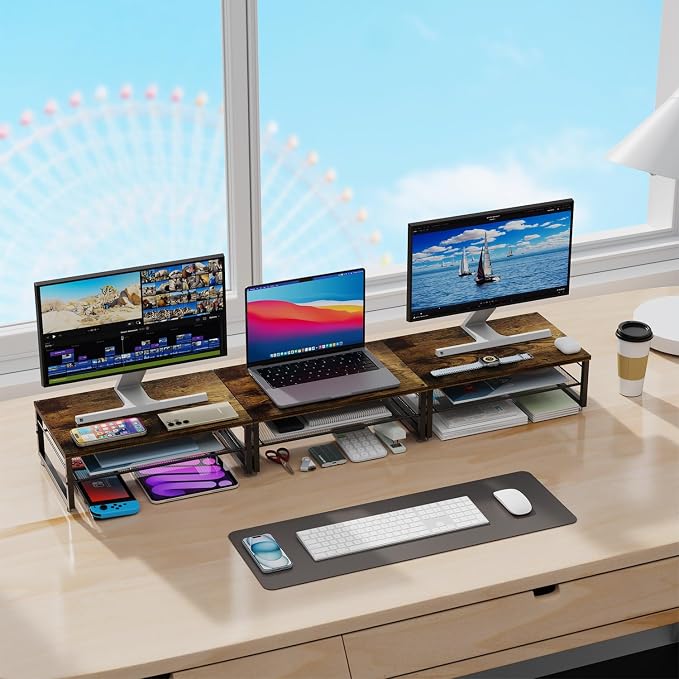 gianotter 2-Tier Metal Monitor Stand Riser, Desk Organizer - Image 5