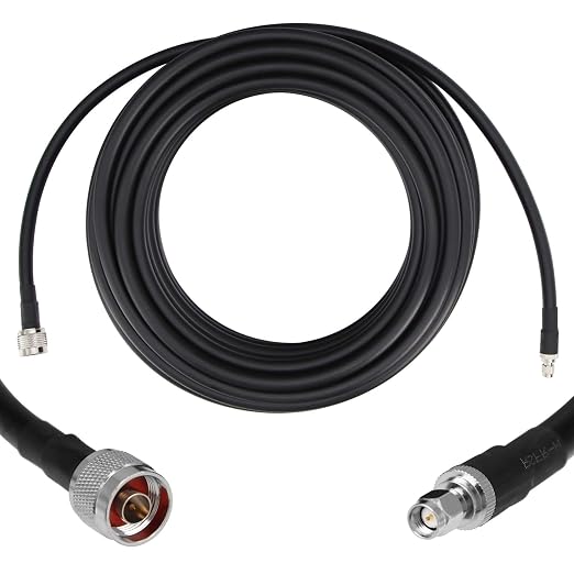 100ft N Male to SMA Male Cable, SMA to N Cable 50 ohm Ultra Low Loss KMR240 by GEMEK