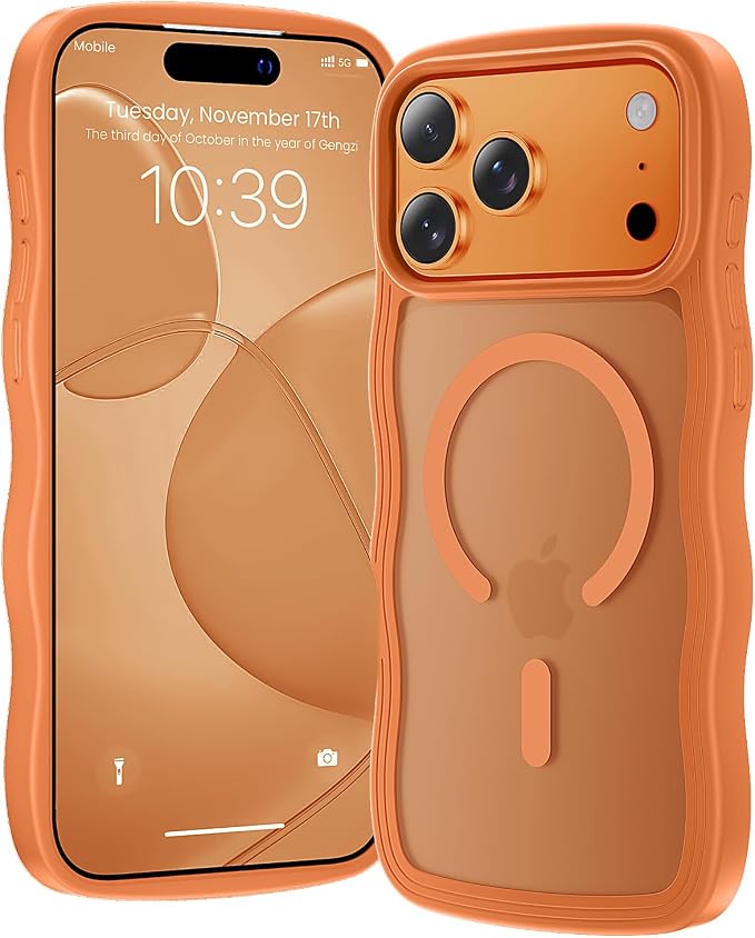 toushion for iPhone 17 Pro Case Cute Orange, Fits MagSafe, Matte Skin Feeling by Unknown
