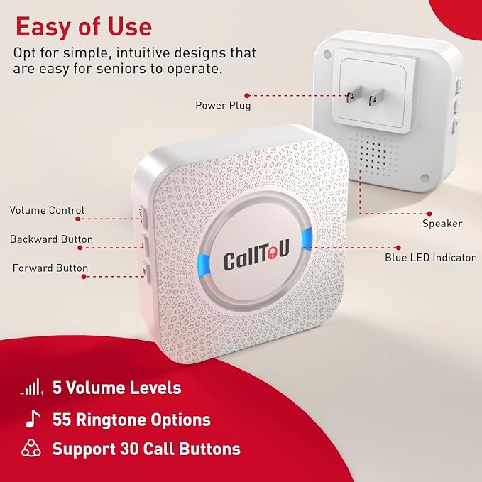 CallToU Caregiver Pager Wireless Call Button Nurse Alert System 500+ Feet - Image 5
