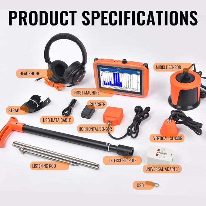 L5000 Underground Water Leak Detectors Indoor Outdoor Wall Water Pipe Detector - Image 8