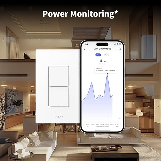 Aqara Smart Light Switch H2, Thread/Zigbee Protocol, Wall Switch - Image 7
