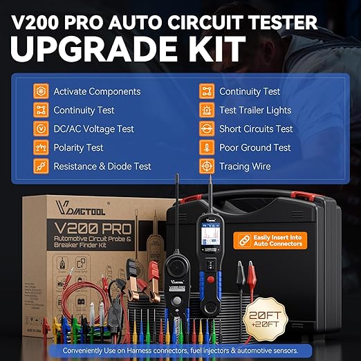 VDIAGTOOL V200 PRO Upgrade Kit Automotive Power Circuit Probe Tester - Image 3