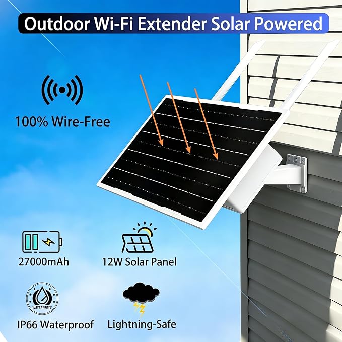 Outdoor WiFi Extender Solar Powered, WiFi Booster and Signal Amplifier | 12W - Image 2