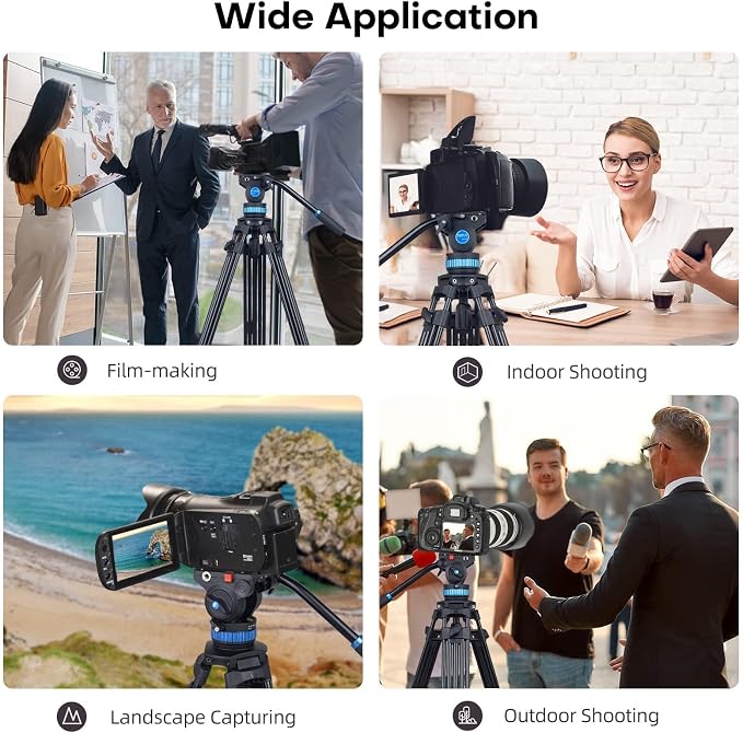 SIRUI AM-25S Video Tripod, 74.8" Professional Heavy Duty Tripod - Image 10