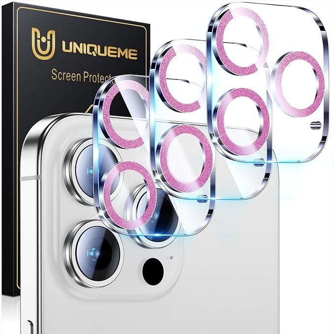 UniqueMe for 3 Pack iPhone 15 Pro/iPhone 15 Pro Max Camera Lens Protector by UniqueMe