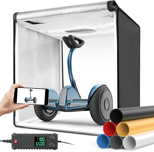 Bi-Color LED Photo Light Box 32x32 inch, Dimmable LEDs Product Photography by Heorryn