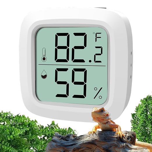 Reptile Thermometer and Hygrometer – Fast Accurate LCD Digital Temp & Humidity by Oasirep