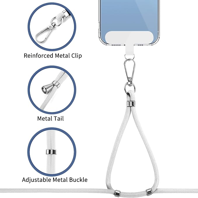 CACOE Phone Lanyard 2 Pcs-1 Pcs Adjustable Neck Strap, 2 Pads, Universal - Image 5