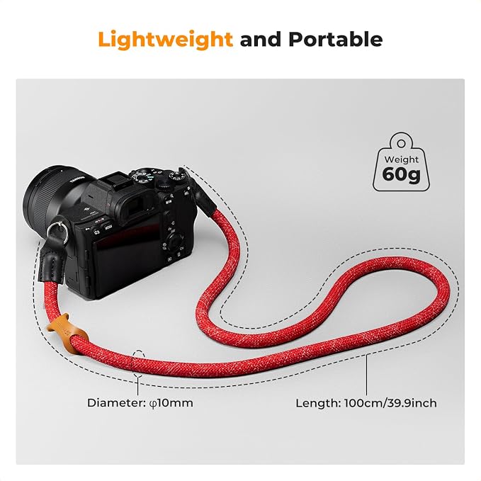 K&F CONCEPT Camera Neck Strap, 100cm Nylon Rope Camera Shoulder Strap - Image 4