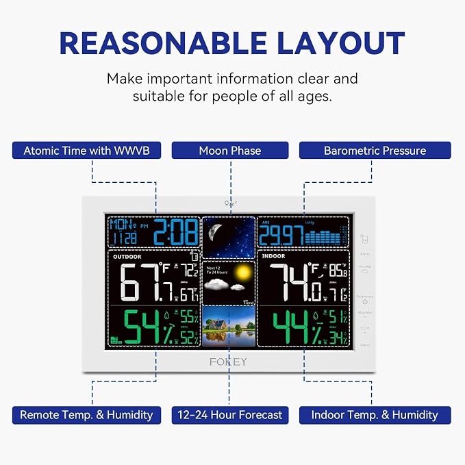 Weather Station Wireless Indoor Outdoor, Indoor Outdoor Thermometer Wireless - Image 4