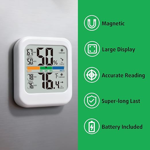 G.CATACC Digital Hygrometer Indoor Thermometer Humidity Meter Gauge, Room - Image 5