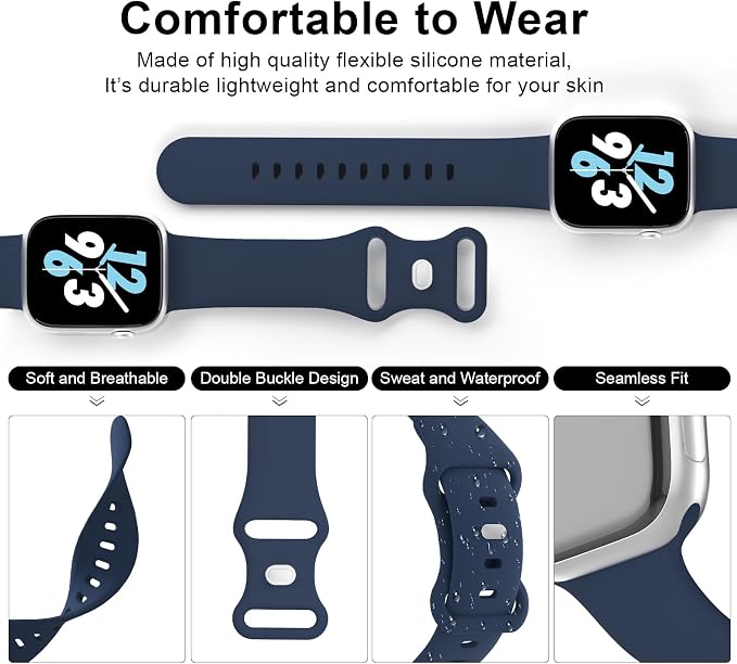 Sport Band Compatible with Apple Watch 38mm 40mm 41mm 42mm 44mm 45mm 46mm 49mm - Image 3