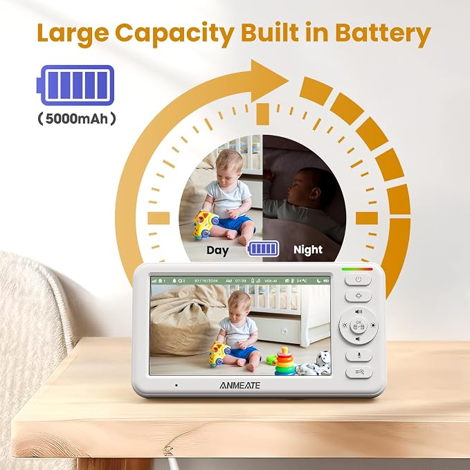 ANMEATE 5" Split Screen Baby Monitor - Image 7
