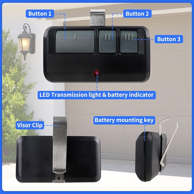 893MAX Garage Door Opener Remote, - Image 5