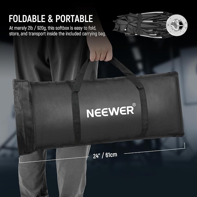 NEEWER 25.6'' Octagonal Softbox, Quick Release Parabolic Soft Box - Image 7