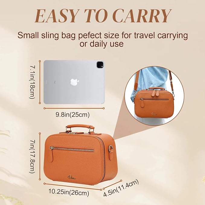Camera Sling Bag, Waterproof PU Leather Crossbody Camere Bag - Image 3