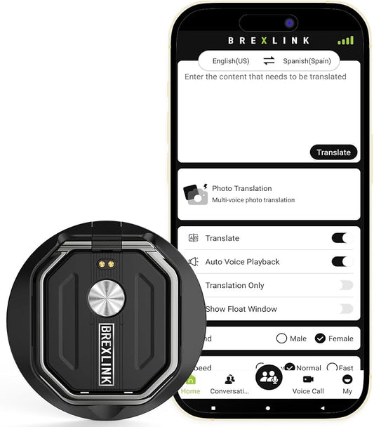 3-in-1 AI Translator Recorder, Language Translator Device, NO FEE by BrexLink