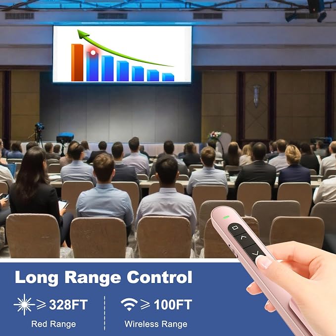 QUI Presentation Clicker with Volume Control, 2.4GHz USB Wireless Presenter - Image 6