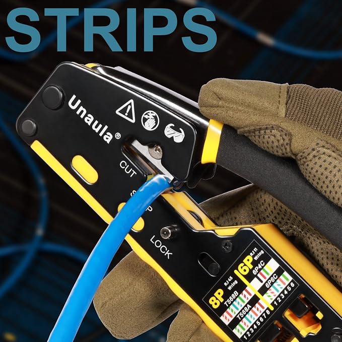 RJ45 Crimp Tool Kit, Ethernet Pass Through Crimper, Network Tool Kit, Cat5 - Image 4