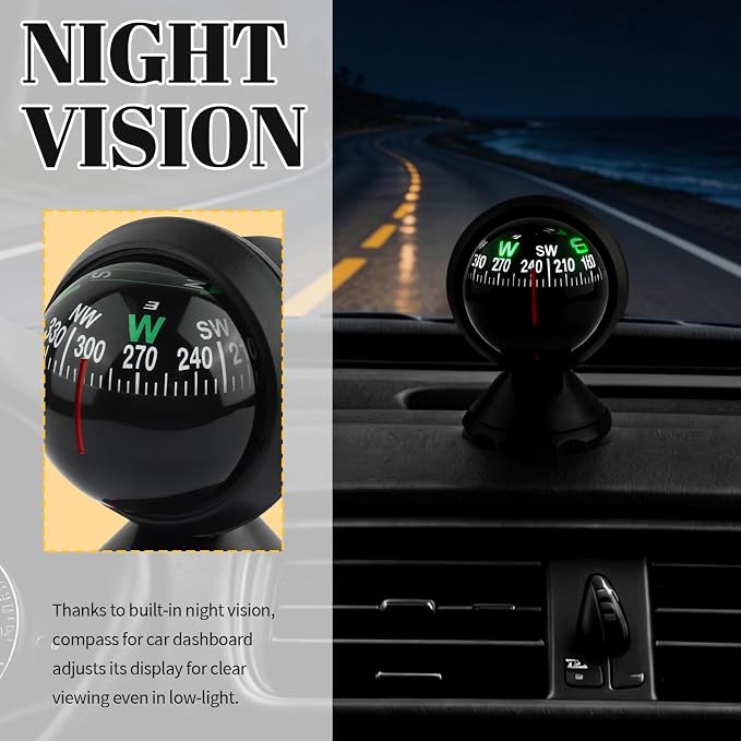 2026 Upgraded Car Compass Dashboard, Adjustible Ball Compass - Image 4