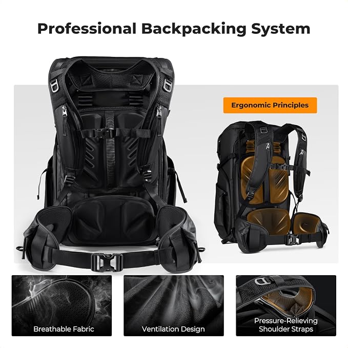 K&F Concept Camera Backpack, 30L Large Capacity Camera Bag, Waterproof DSLR - Image 3