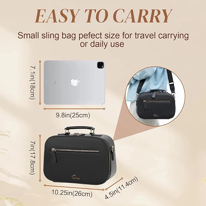 Camera Sling Bag, Waterproof PU Leather Crossbody Camere Bag - Image 3