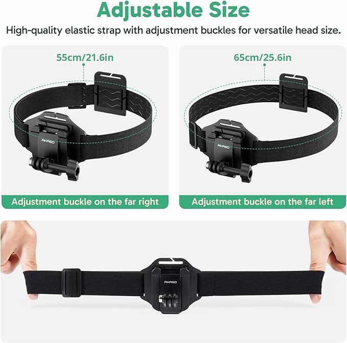 AKASO 2-in-1 Quick Release Adjustable Head Strap Mount - Image 7