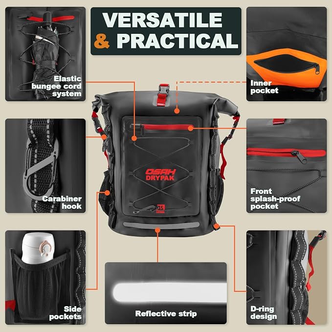 OSAH DRYPAK Waterproof Backpack Dry Bag 25L/35L/55L/85L – Heavy Duty Roll-Top - Image 3