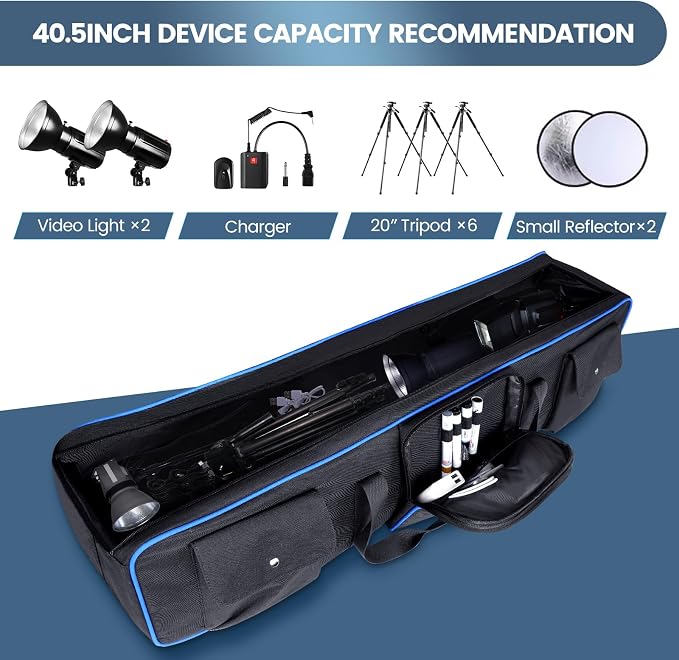 YOREPEK Tripod Carrying Case Bag 40.5", Resistant Light Stand Bag - Image 3