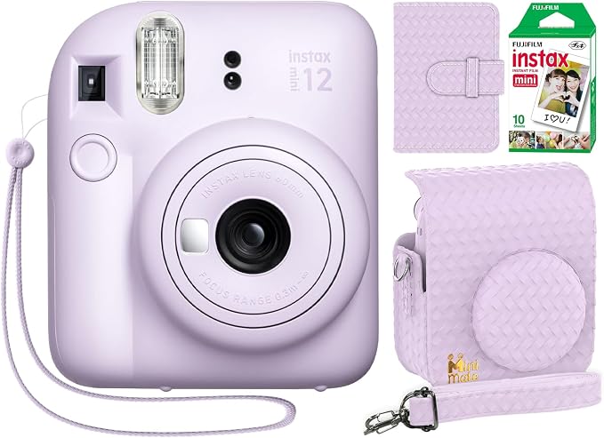 Fujifilm Instax Mini 12 Instant Camera Lilac Purple + Minimate Custom Designed by FUJIFILM