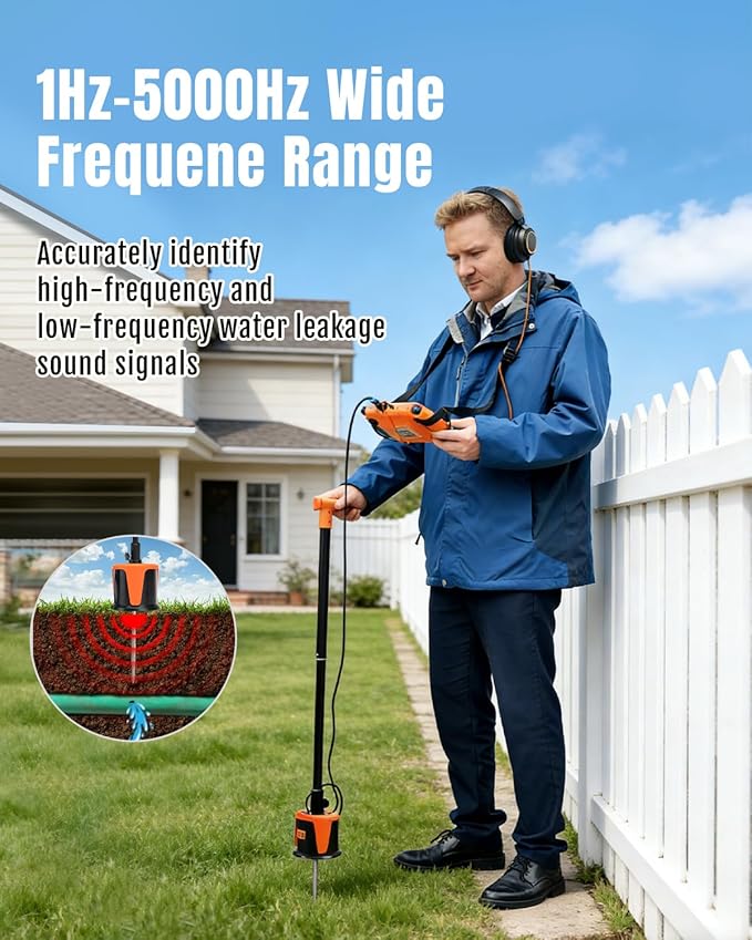 Outdoor Pipe Water Leak Detector, 5m Depth Underground Water Leak Detector - Image 3
