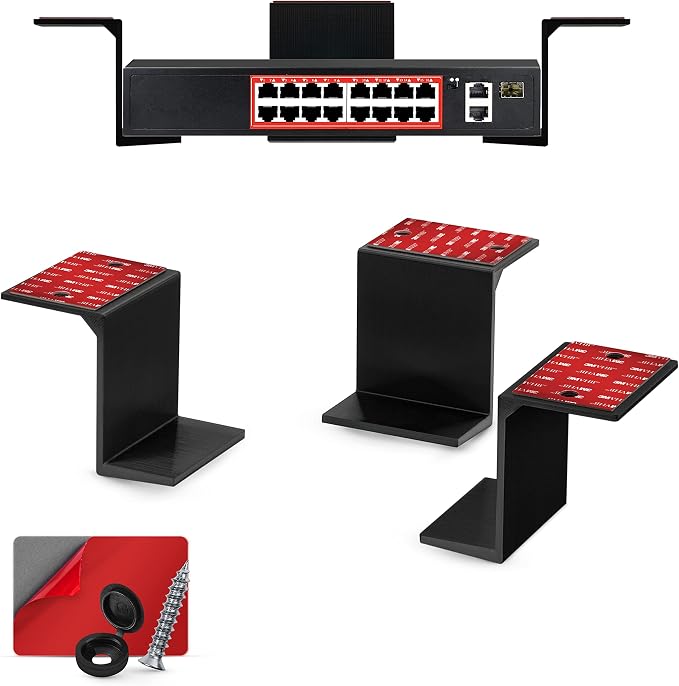 BRAINWAVZ 3” Under Desk Laptop & Device Holder Mount, Adhesive & Screw in by Brainwavz